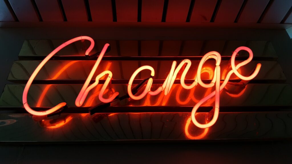 zelfontdekking Change neon light signage